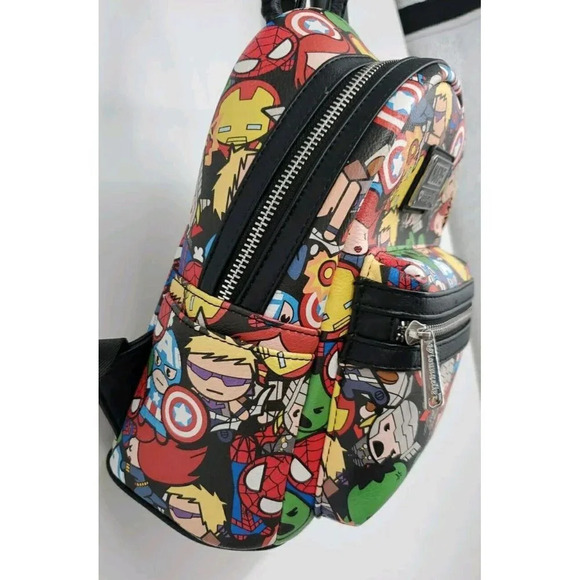 Loungefly OG Marvel Chibi Avengers Mini Backpack Black Widow Captain America EUC - Picture 6 of 16